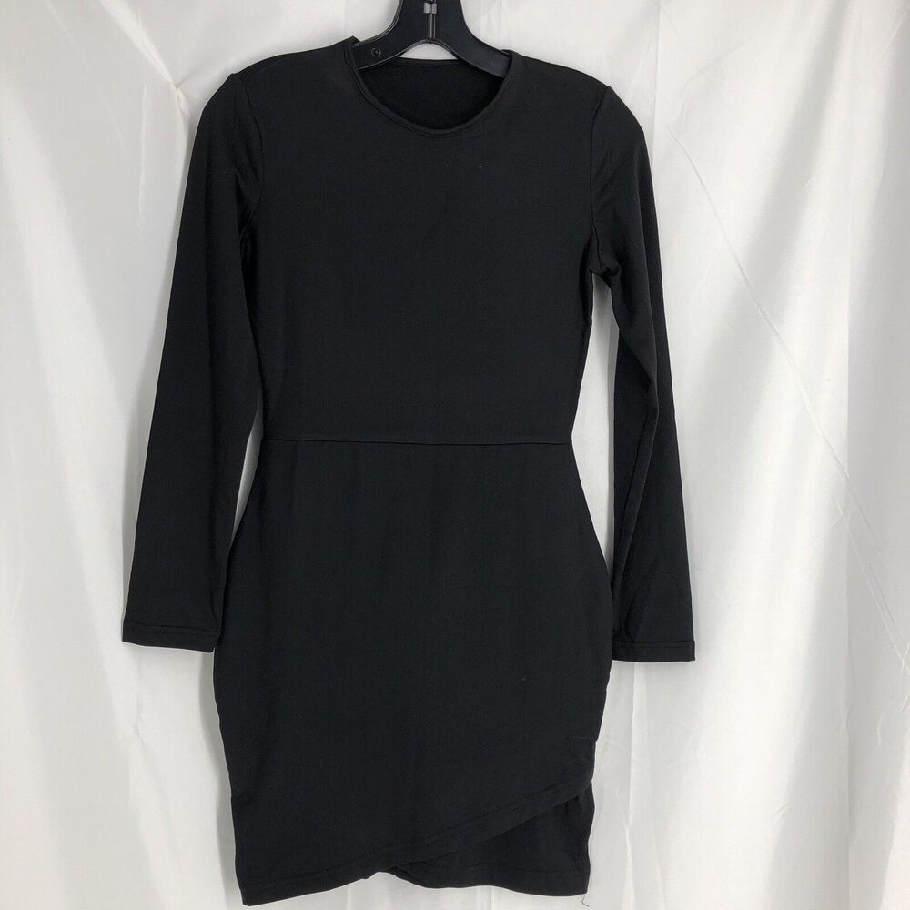 Women's Long Sleeve Short Bodycon Dress Size Small Black
